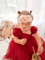 Lila Red Embroidered Baby Romper - A Little Lacey