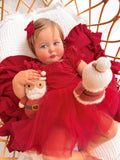 Baby girl red Christmas party dress