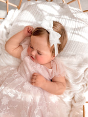 Lilah White Bow Baby Headband - A Little Lacey