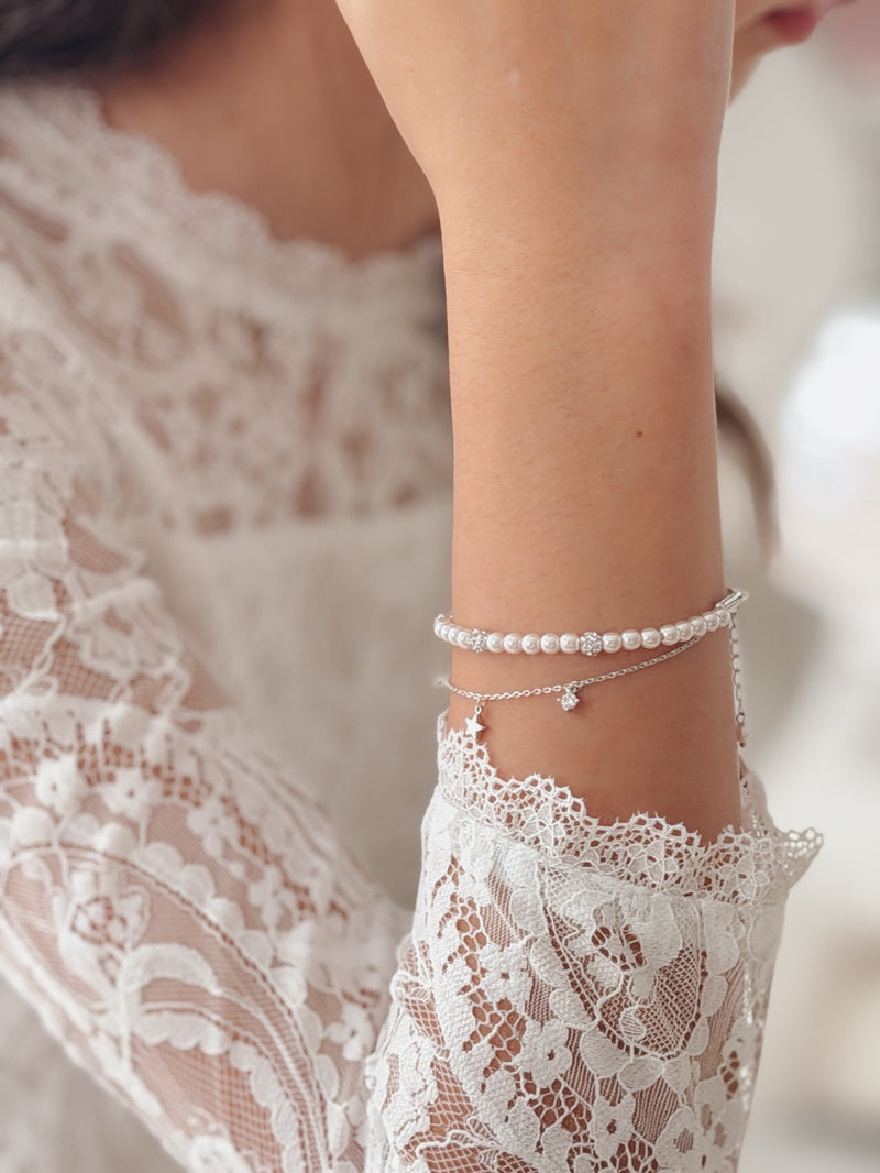 Little Pearl Charms Girls Bracelet - A Little Lacey