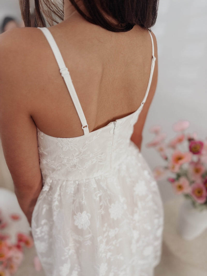 Lucia Girls White Embroidered Dress - A Little Lacey