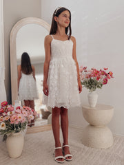Lucia Girls White Embroidered Dress - A Little Lacey
