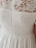 White lace bodice chiffon skirt girls dress close up