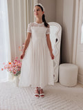 Girls white lace dress for First Communion