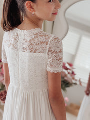 Lucille Girls White Lace Dress - A Little Lacey