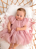 Baby girl dusty pink party dress