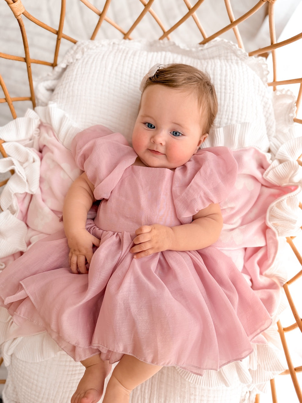 Baby girl dusty pink party dress
