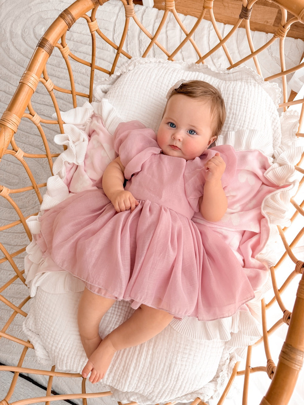 Baby girl puff sleeve dress for special occasions