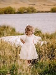 Lucy Girls Champagne Midi Dress - A Little Lacey