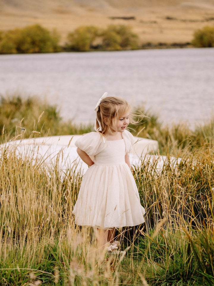 Elegant champagne dress for flower girls