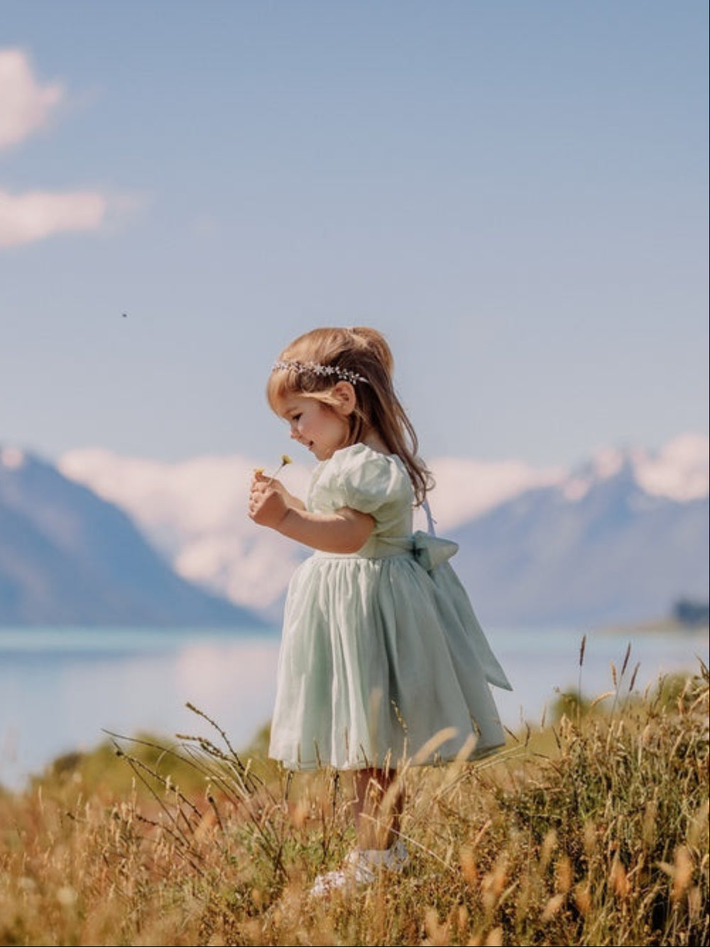 Sage green midi dress for junior bridesmaids