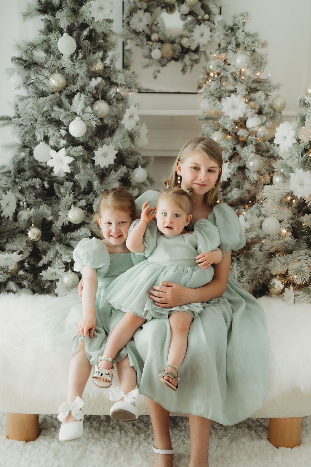Lucy Girls Sage Green Midi Dress