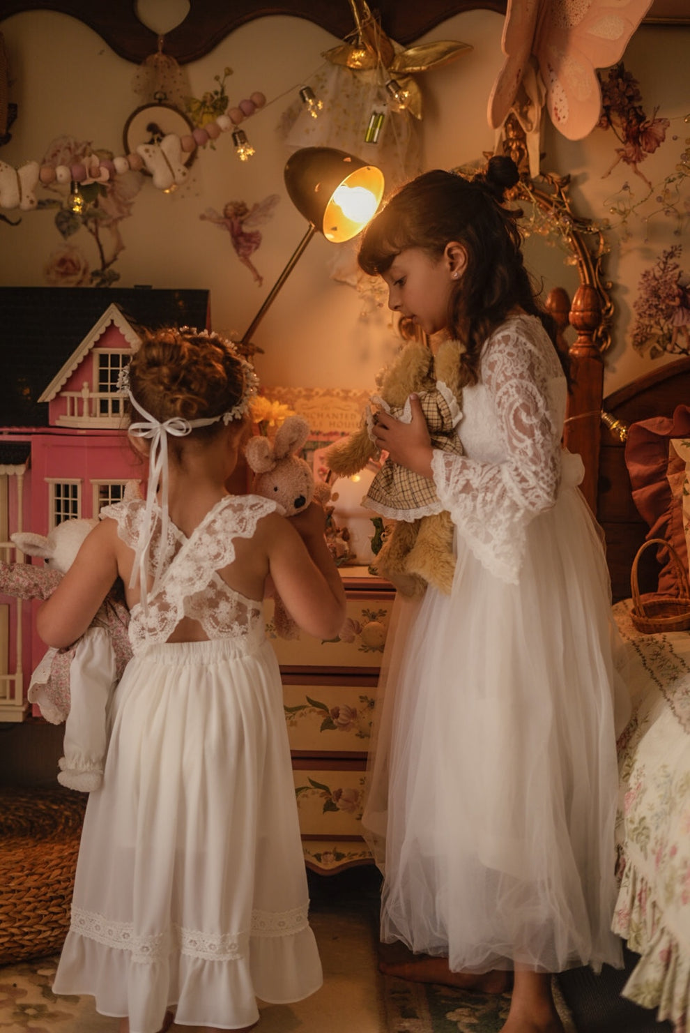 Gabriella French Chiffon White Girls Dress - A Little Lacey · Photo 12 of 15
