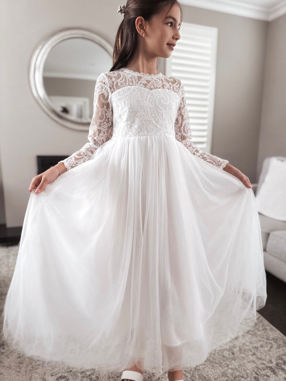 Madeleine Girls White Dress - Communion Dresses