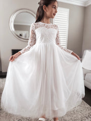 Madeleine Girls White Dress - A Little Lacey