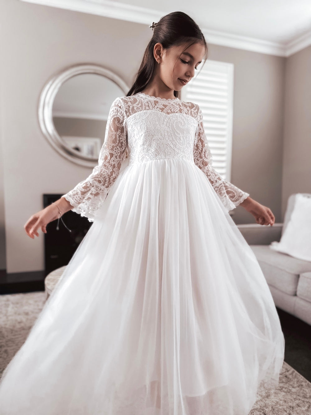 Madeleine Girls White Dress - Communion Dresses