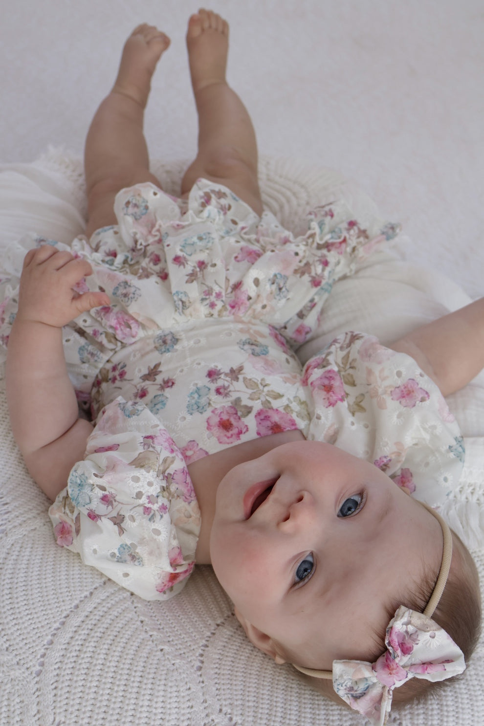 Maisie Puff Sleeve Floral Baby Dress - A Little Lacey · Photo 6 of 17