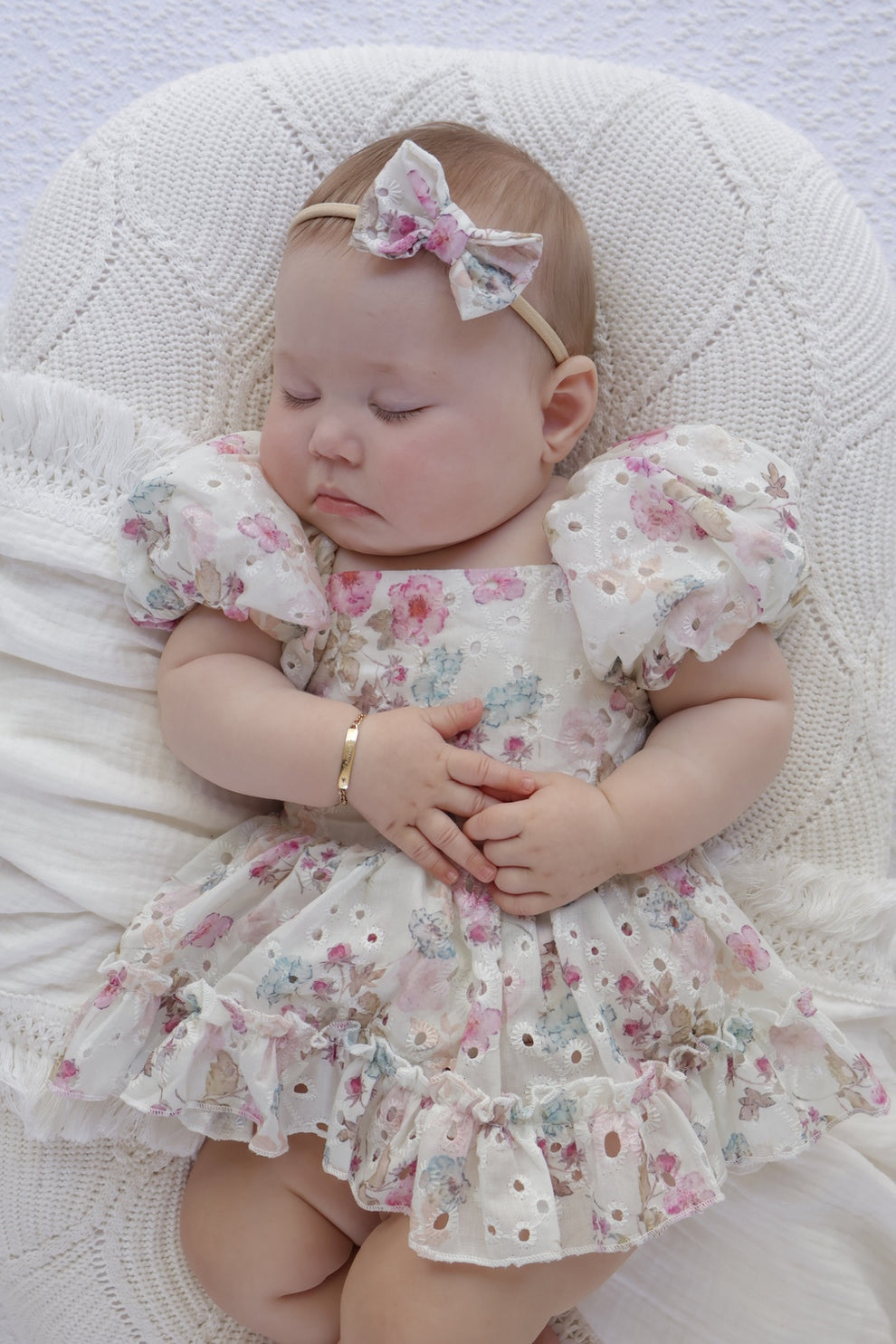 Maisie Puff Sleeve Floral Baby Dress - A Little Lacey · Photo 3 of 17