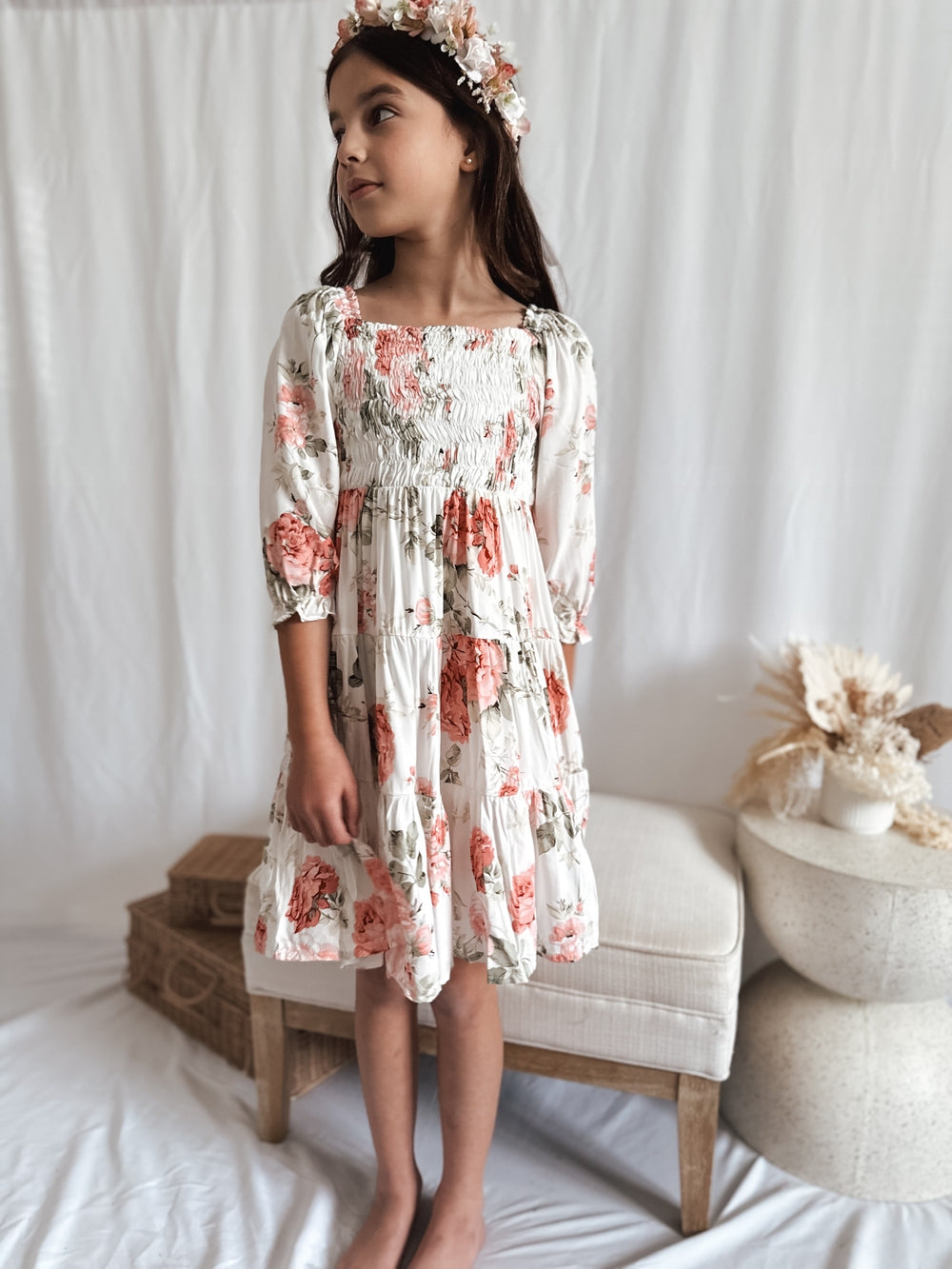 Maisie Girls Dress - Peach – A Little Lacey