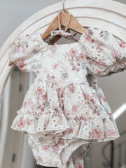 Maisie Puff Sleeve Floral Baby Dress - A Little Lacey