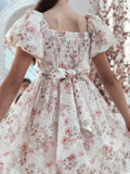 Maisie Puff Sleeve Floral Girls Dress - A Little Lacey · Photo 3 of 10