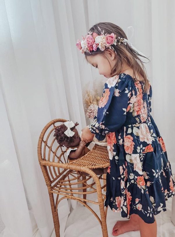 Maisie Girls Dress - Blue