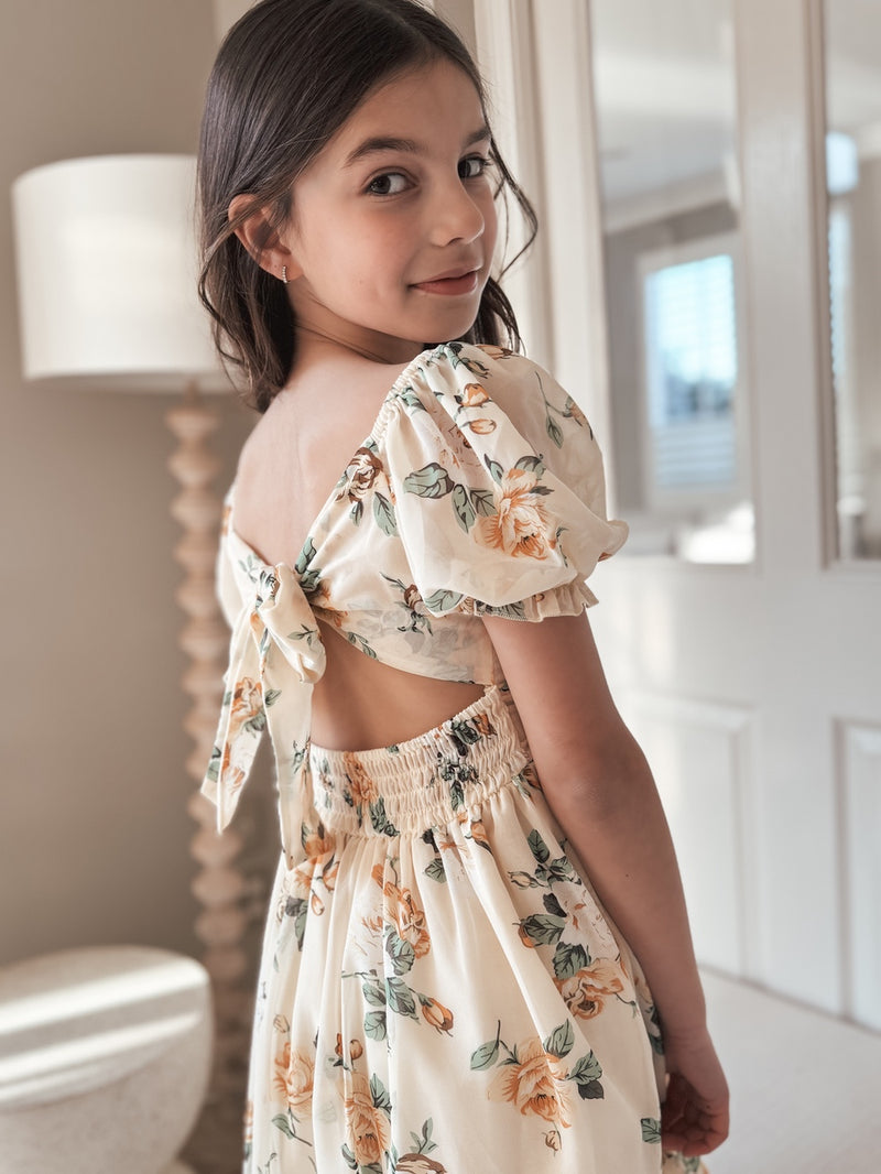 Matilda Girls Yellow Floral Dress - A Little Lacey