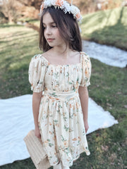 Matilda Girls Yellow Floral Dress - A Little Lacey