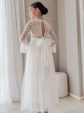 Melody Long Sleeve Girls Ivory Dress - A Little Lacey · Photo 11 of 14