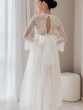 Melody Long Sleeve Girls Ivory Dress - A Little Lacey · Photo 13 of 14