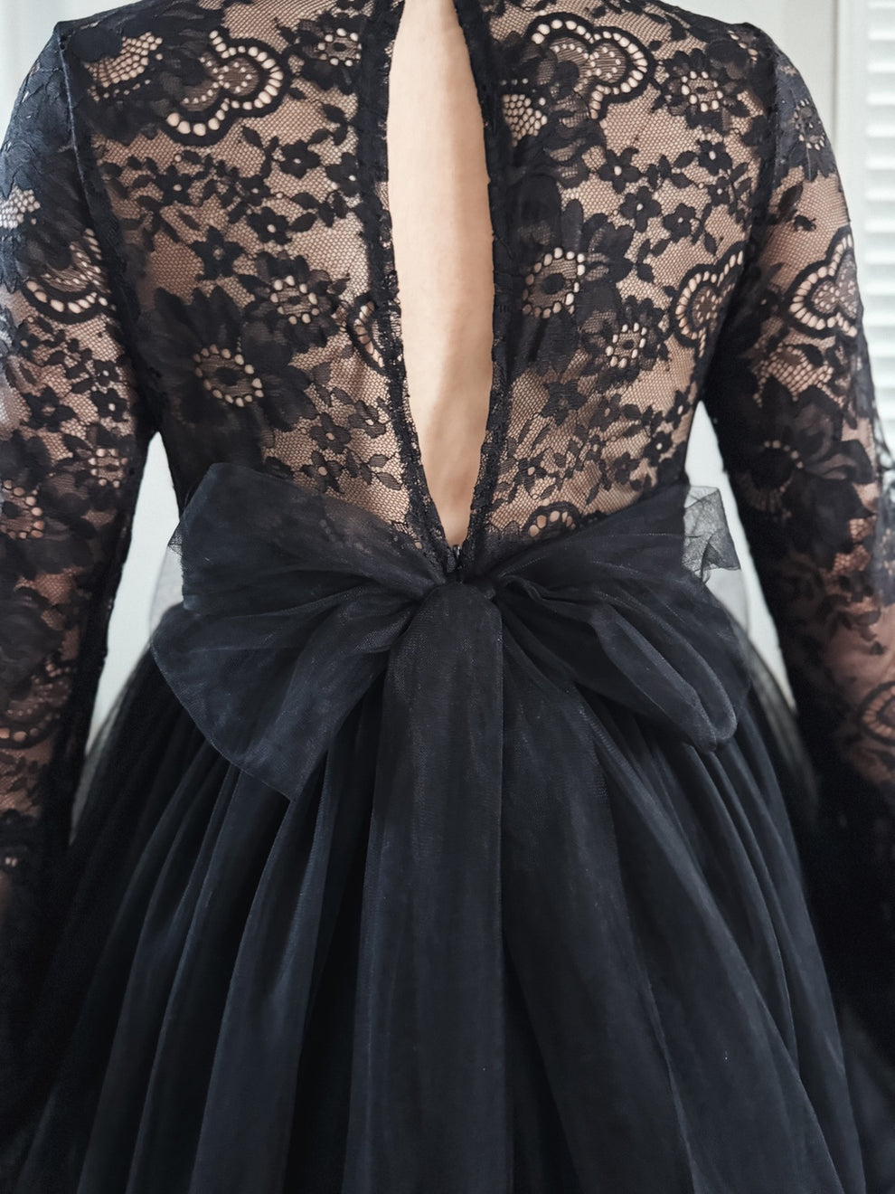 Melody Long Sleeve Girls Black Dress - A Little Lacey · Photo 7 of 19