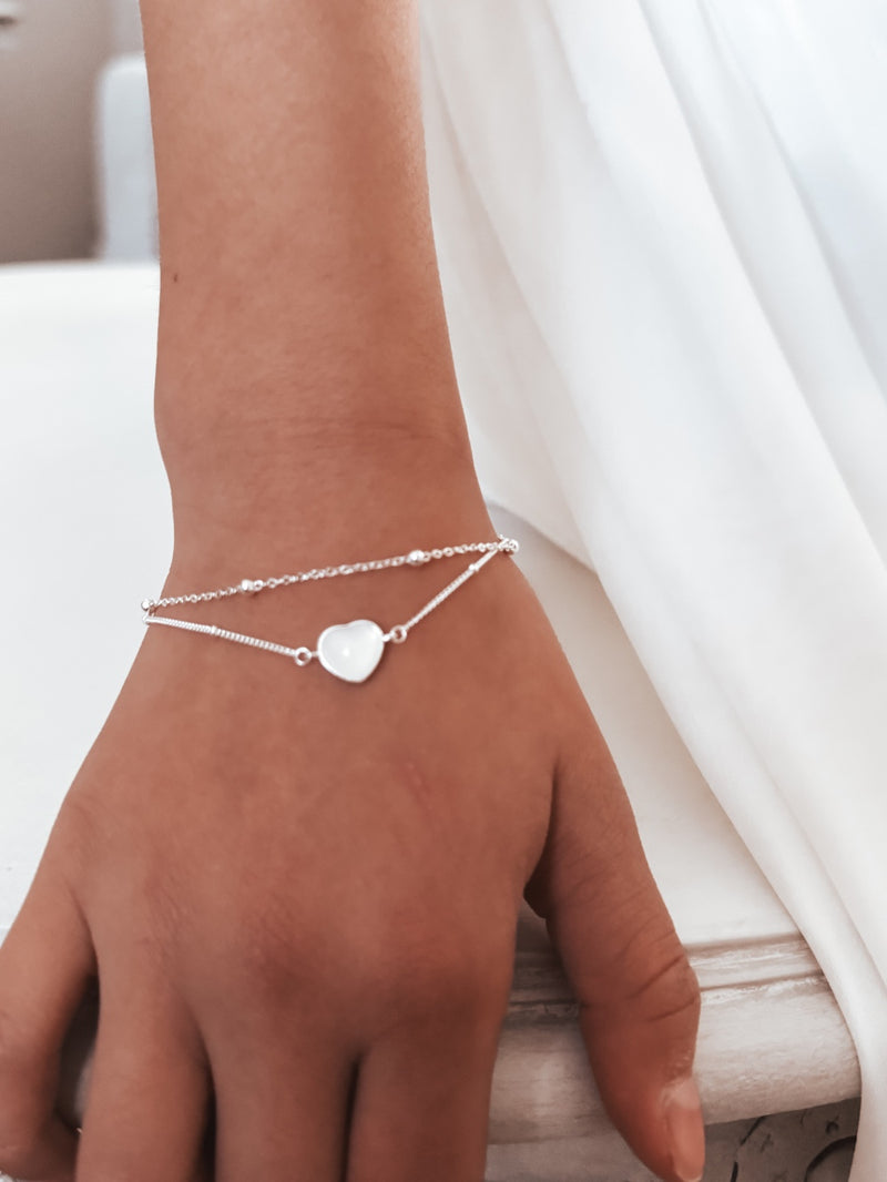 Moonstone Girls Silver Bracelet - A Little Lacey