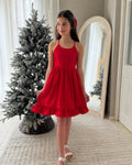 Girls Christmas Day dress in red