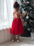 Red festive dress for Christmas photos