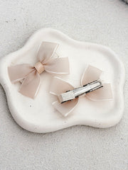 Ivory Rosebud Girls Pigtail Bows - A Little Lacey