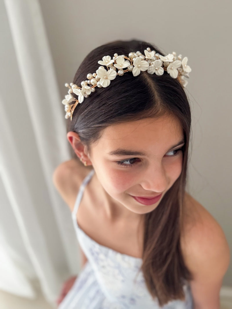 Nina Girls Gold Headband - A Little Lacey