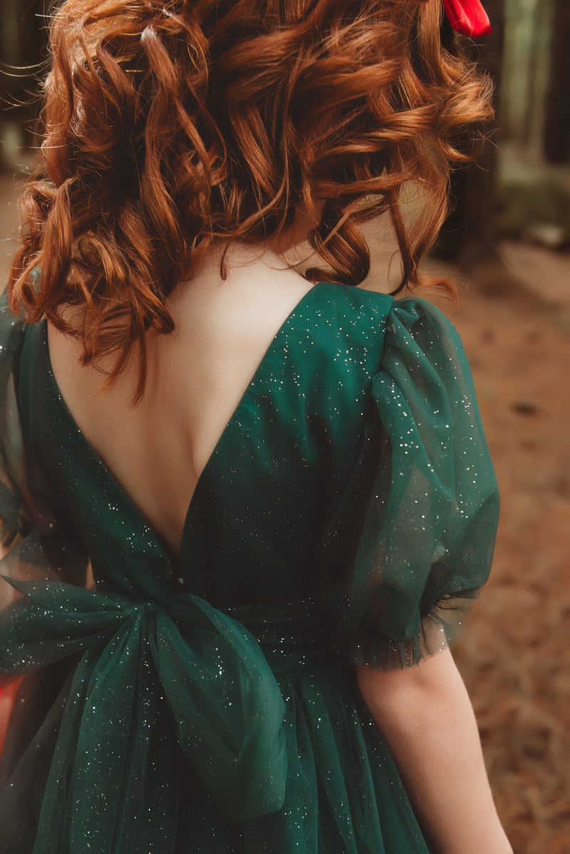 Nina Green Sparkle Girls Christmas Dress - A Little Lacey