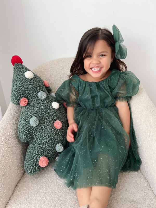 Nina Green Sparkle Girls Christmas Dress - A Little Lacey