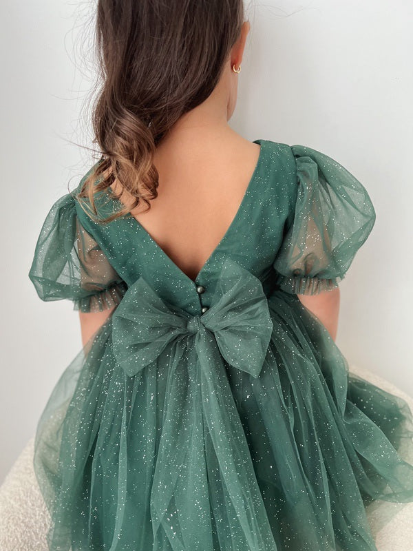 Nina Green Sparkle Girls Christmas Dress - A Little Lacey