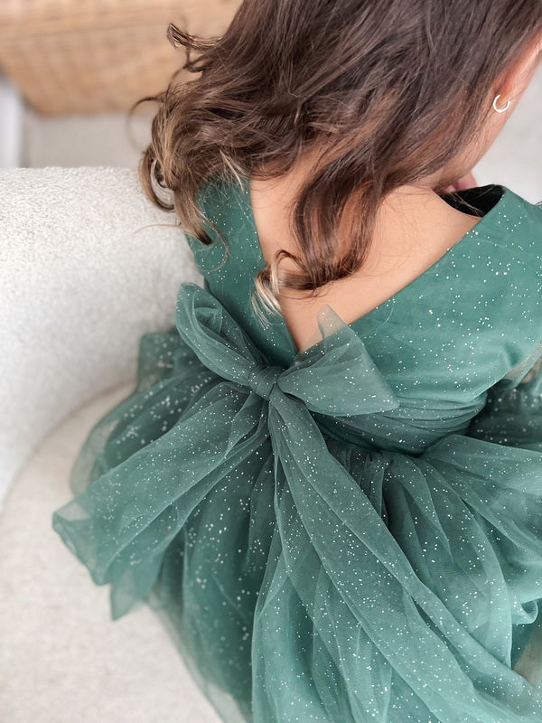 Nina Green Sparkle Girls Christmas Dress - A Little Lacey