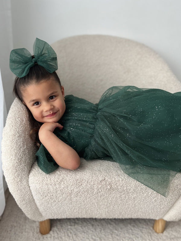 Nina Green Sparkle Girls Christmas Dress - A Little Lacey