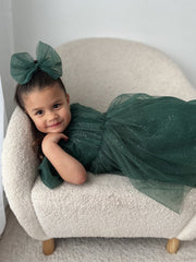 Nina Green Sparkle Girls Christmas Dress - A Little Lacey