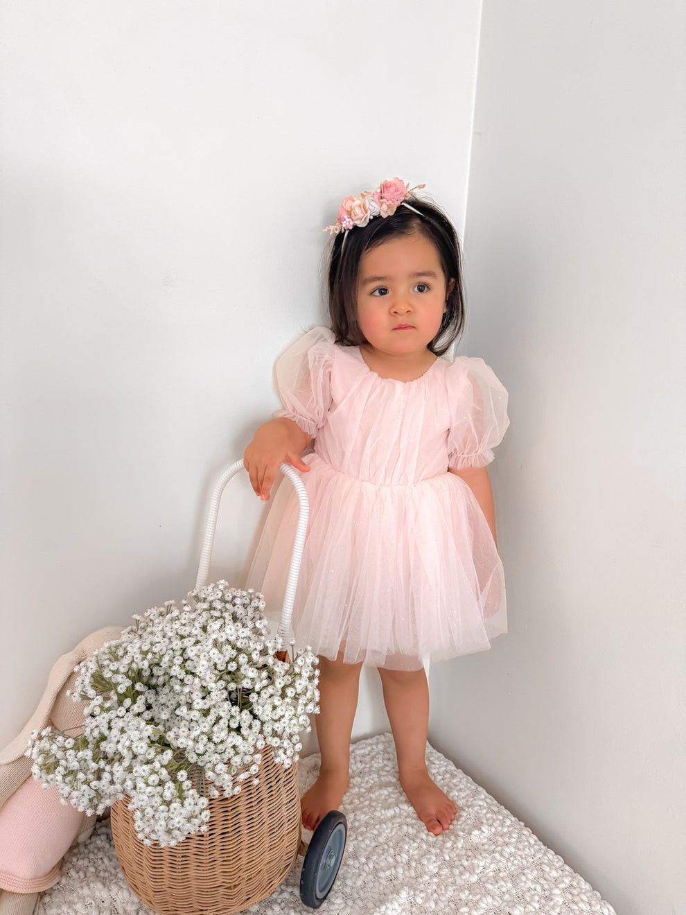 Nina Sparkle Peach Baby Girls Romper - A Little Lacey · Photo 5 of 9