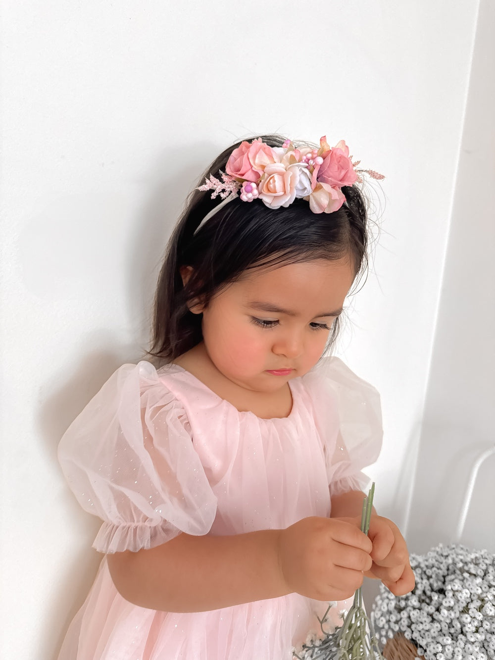 Dahlia Baby Girls Flower Headband - A Little Lacey · Photo 7 of 8
