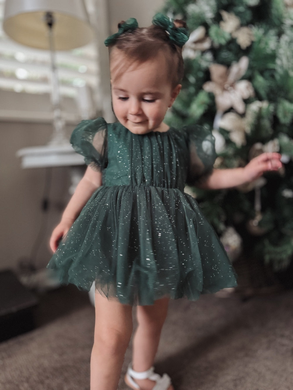 Nina Green Sparkle Christmas Romper - Christmas Dresses and Rompers