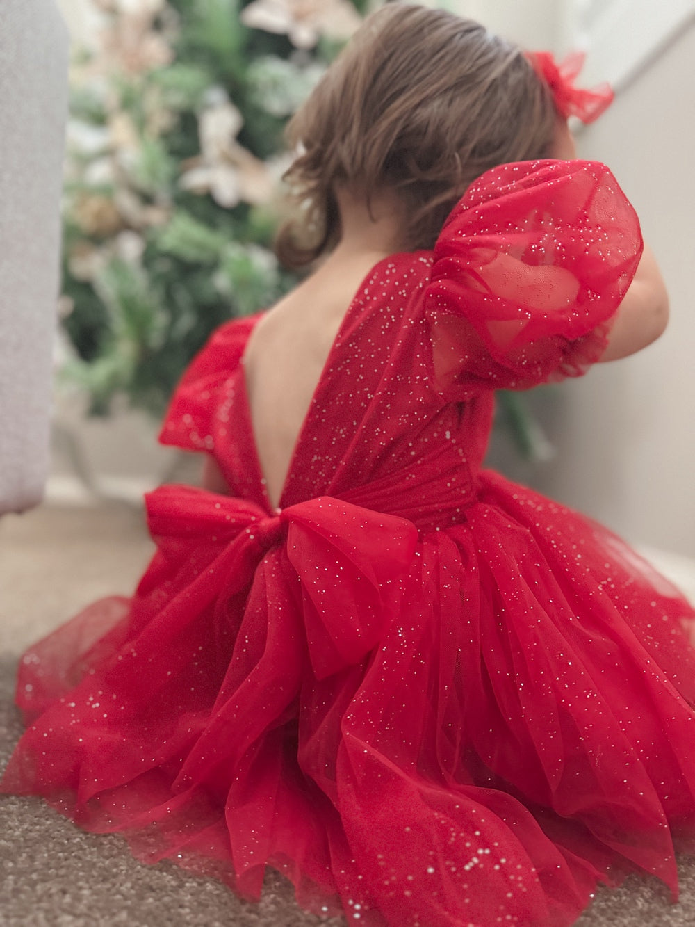 Nina Red Sparkle Christmas Romper - Christmas Dresses and Rompers