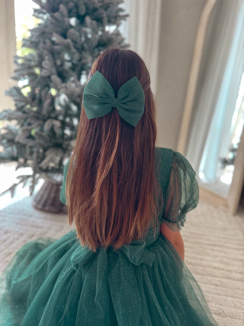Sparkle Green Christmas Bow