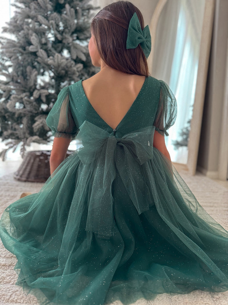 Nina Green Sparkle Girls Christmas Dress - A Little Lacey