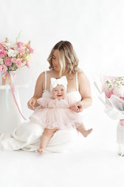 Nina Sparkle Peach Baby Girls Romper - A Little Lacey