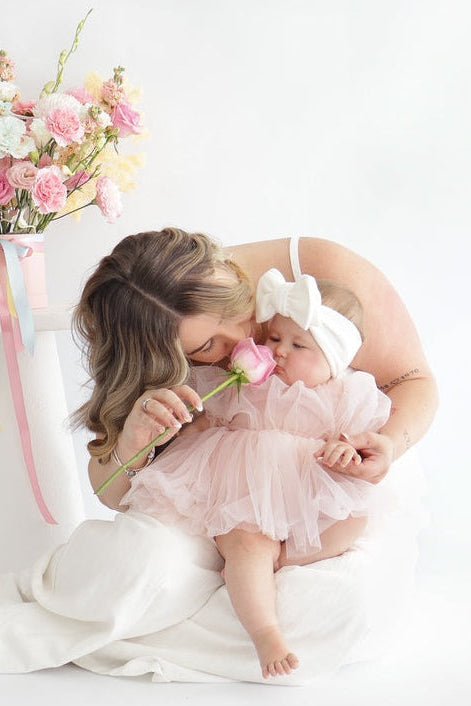 Nina Sparkle Peach Baby Girls Romper